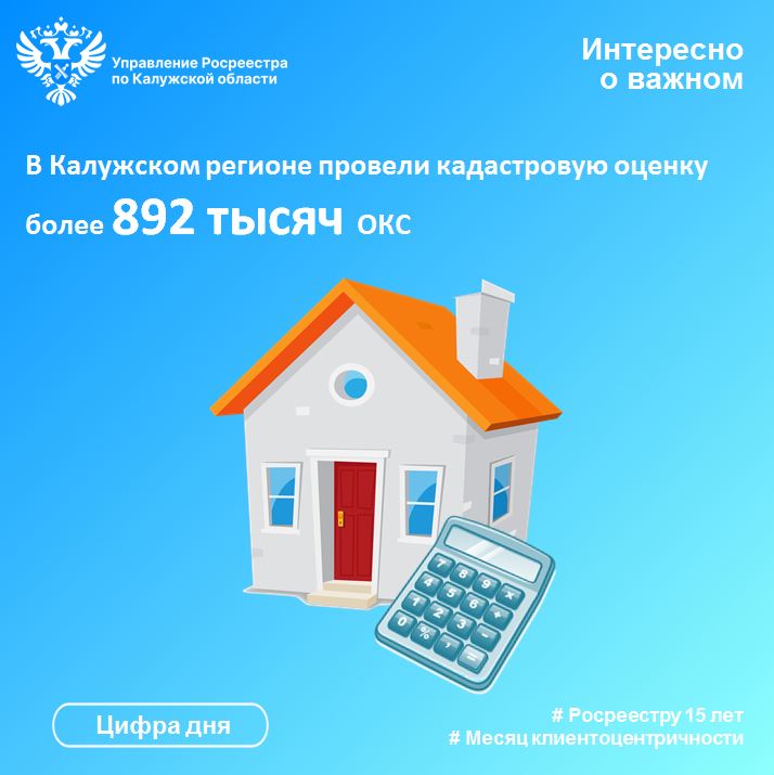 В Калужском регионе провели кадастровую оценку более 892 тысяч объектов капитального строительства.