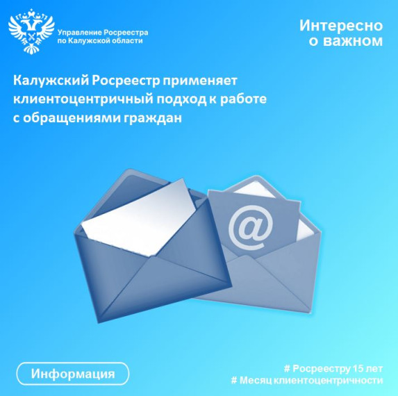 Калужский Росреестр применяет клиентоцентричный подход к работе с обращениями граждан. Калужский Росреестр применяет клиентоцентричный подход к работе с обращениями граждан.